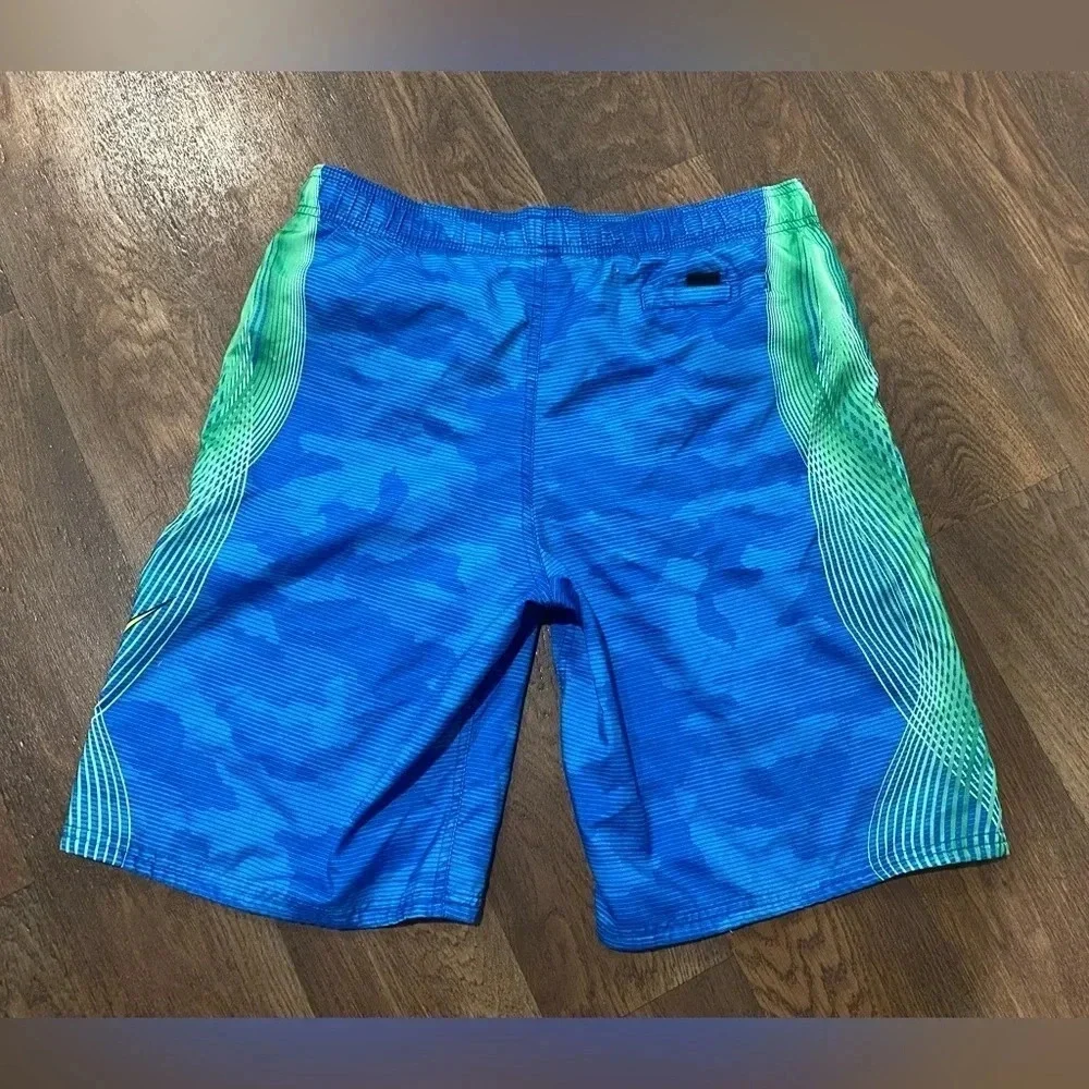 Nike Men’s Swim Shorts Royal Blue Neon Green Size XL